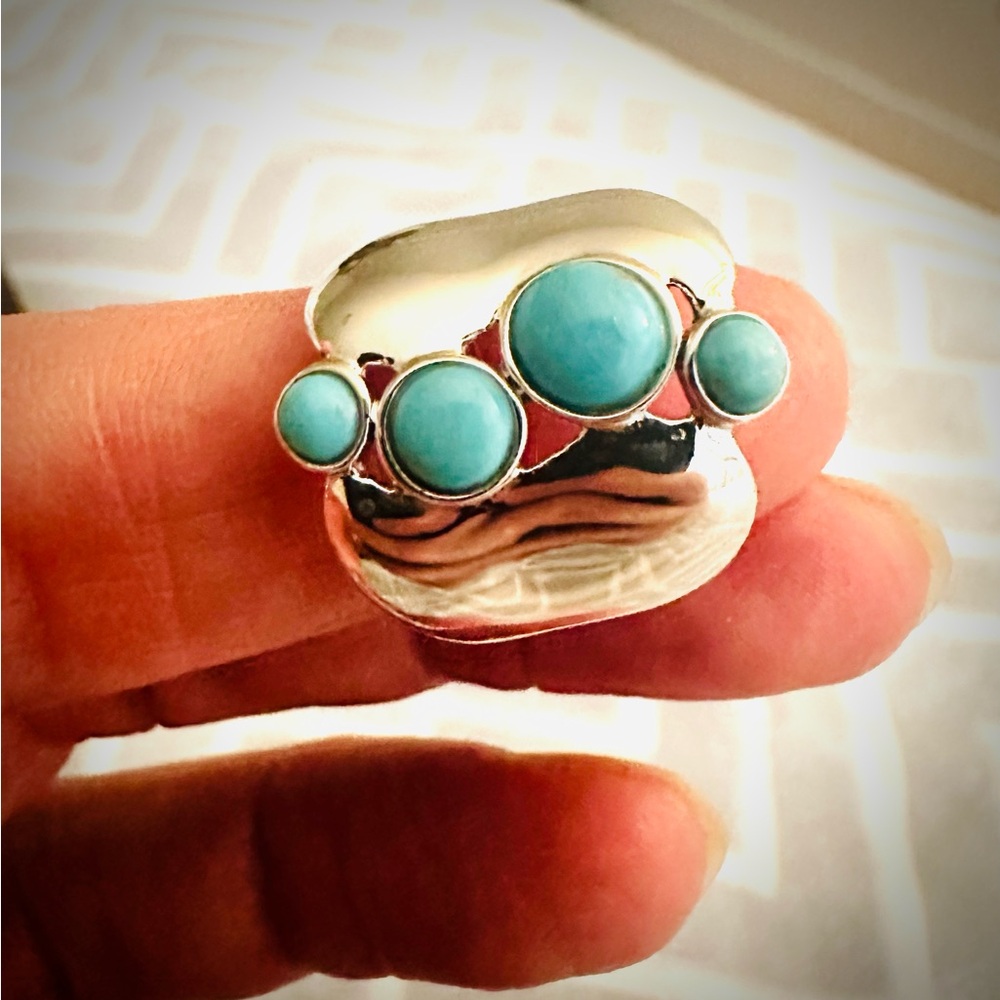 Silver Turquoise Ring - Picture 7 of 8